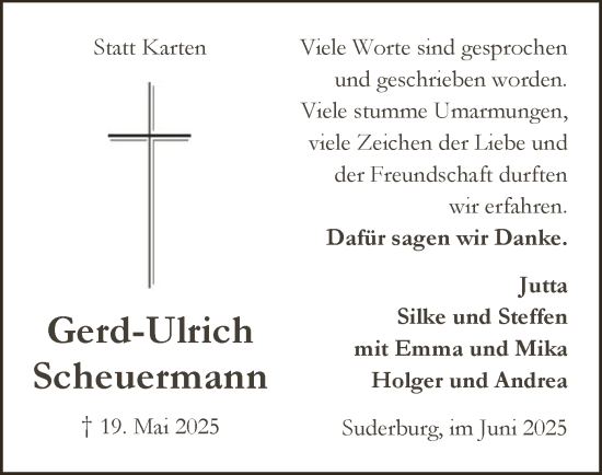 Traueranzeige von Gerd-Ulrich Scheuermann von AZ