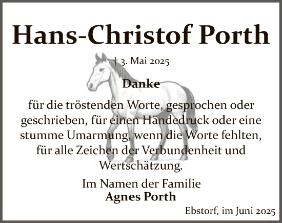 Traueranzeige von Hans-Christof Porth von AZ