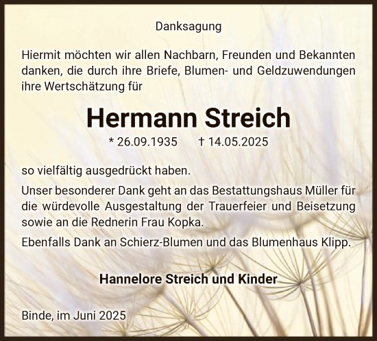 Traueranzeige von Hermann Streich von AMZ