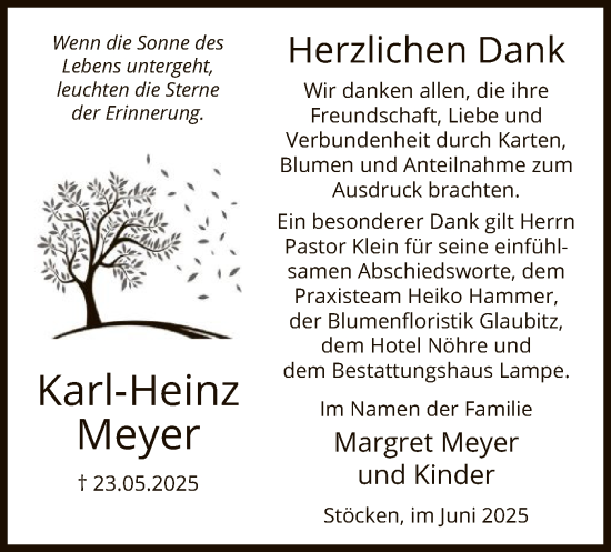 Traueranzeige von Karl-Heinz Meyer von IK