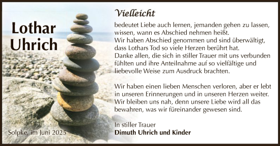 Traueranzeige von Lothar Uhrich von AMZ