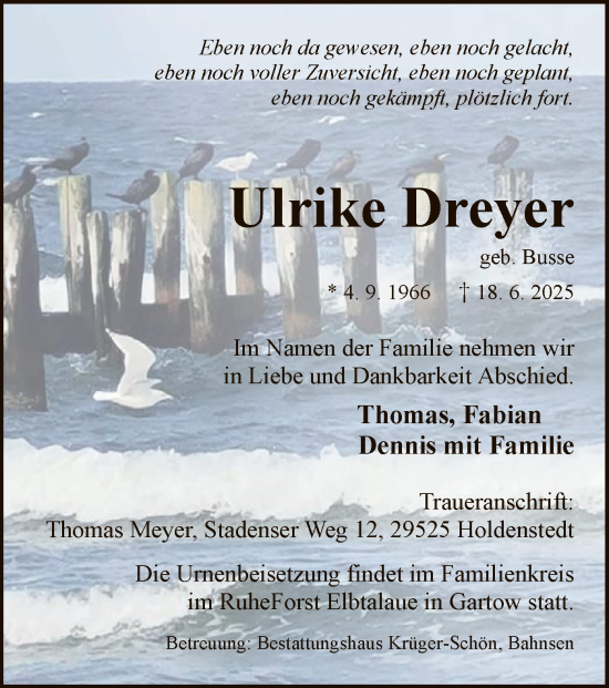 Traueranzeige von Ulrike Dreyer von AZ