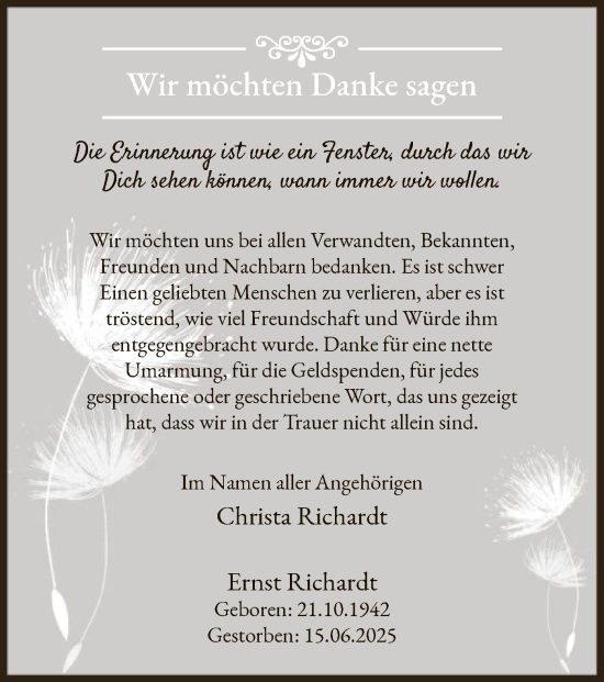 Traueranzeige von Ernst Richardt von AMZ