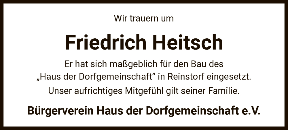  Traueranzeige für Friedrich Heitsch vom 05.07.2025 aus AZ