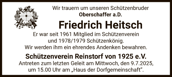 Traueranzeige von Friedrich Heitsch von AZ
