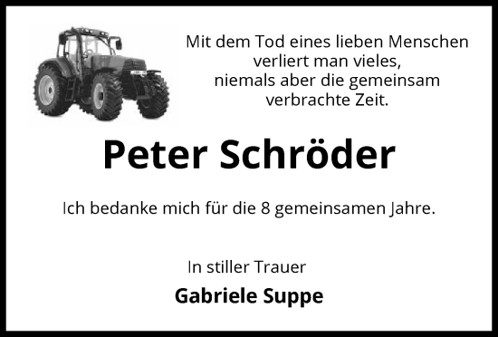 Traueranzeige von Peter Schröder von AMZ