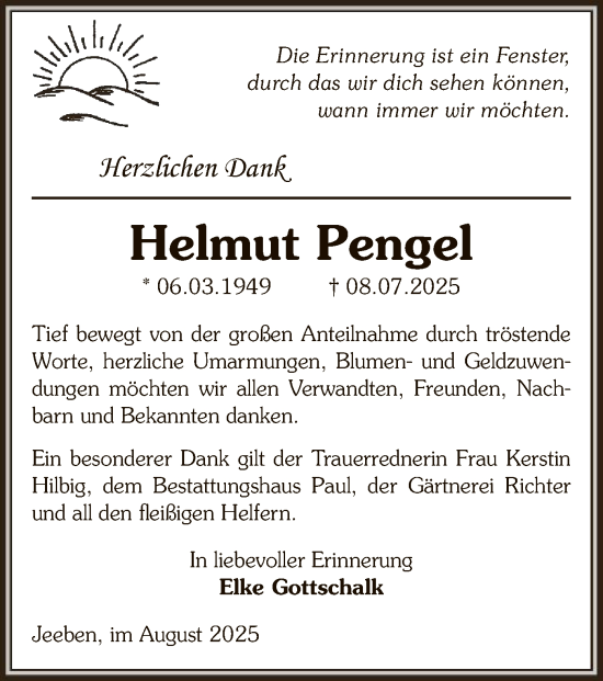 Traueranzeige von Helmut Pengel von AMZ