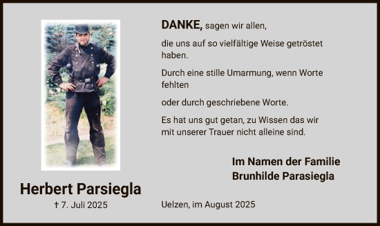 Traueranzeige von Herbert Parsiegla von AZ