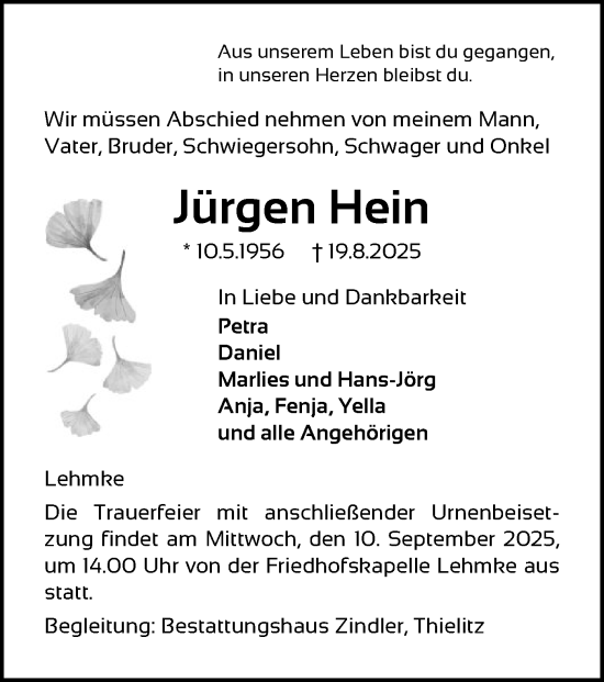 Traueranzeige von Jürgen Hein von AZ