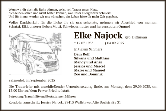 Traueranzeige von Elke Najock von AMZ