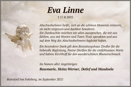 Traueranzeige von Eva Linne von AZ