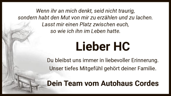 Traueranzeige von Hartmut Cordes von AZ