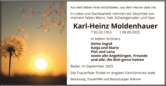Traueranzeige von Karl-Heinz Moldenhauer von AMZ