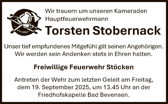 Traueranzeige von Torsten Stobernack von AZ