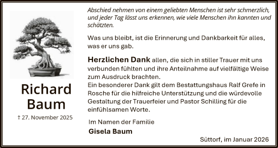 Traueranzeige von Gisela Baum von AZ