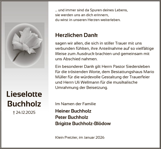 Traueranzeige von Heiner Buchholz von AZ