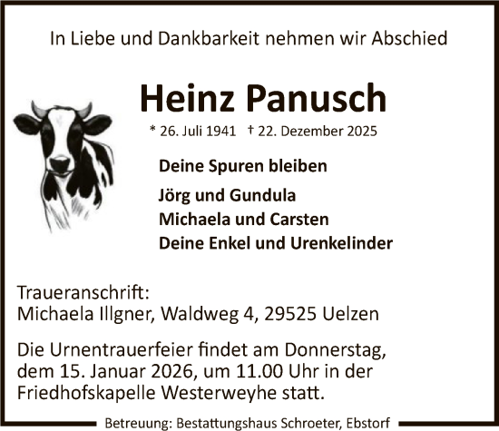 Traueranzeige von Heinz Panusch von AZ