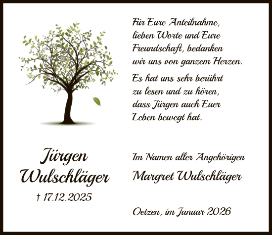 Traueranzeige von Jürgen Wulschläger von AZ
