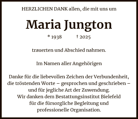 Traueranzeige von Maria Jungton von AMZ