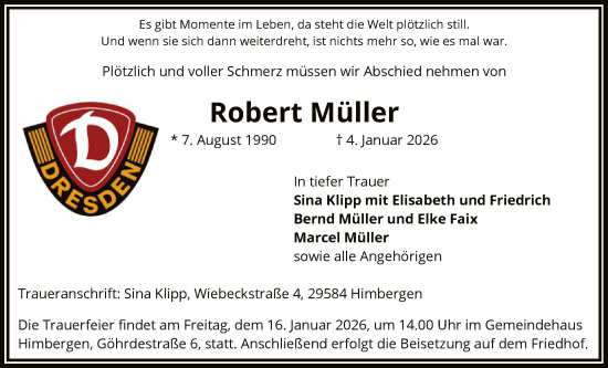 Traueranzeige von Robert Müller von AZ