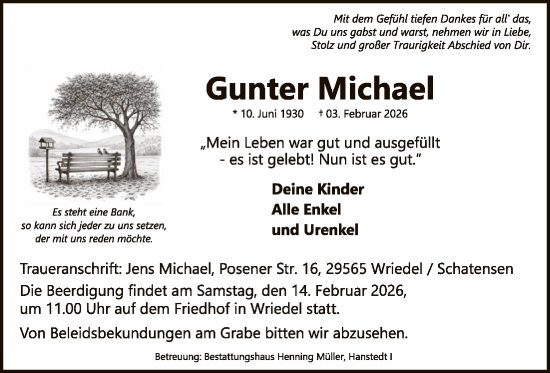 Traueranzeige von Gunter Michael von AZ
