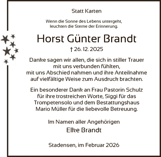 Traueranzeige von Horst Günter Brandt von AZ